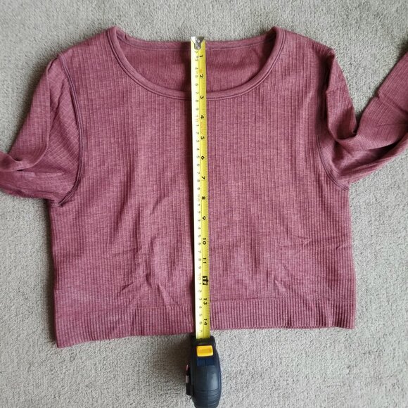 Lululemon Ebb to Street Long Sleeve Shirt in Smoky Red, size S/M - Picture 8 of 10